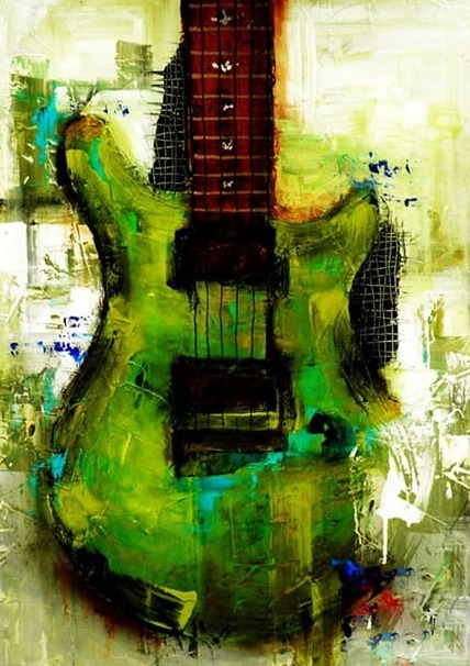 Yeşil Gitar Modern Sanat