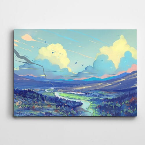 Yol Dağlar Bulutlar Kuşlar Fantastik