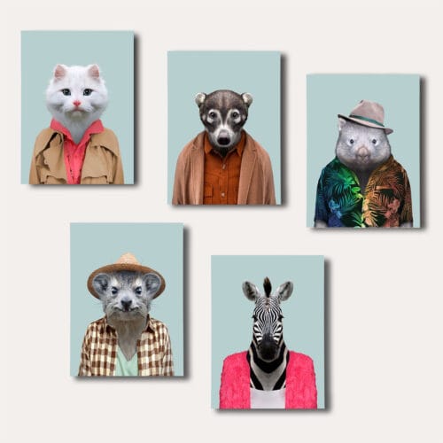Zebra Fare Kedi Kolaj Parçalı
