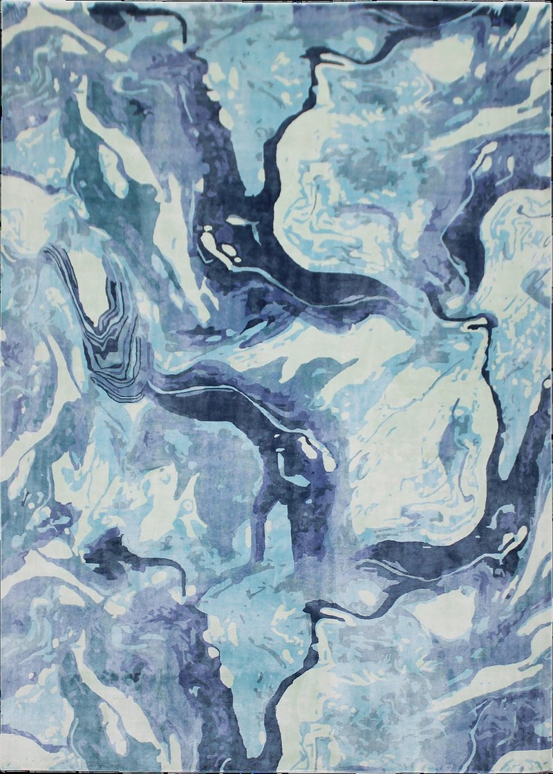 Açık Mavi Koyu Mavi Dramatik Katman Soyut Sanat Tablosu