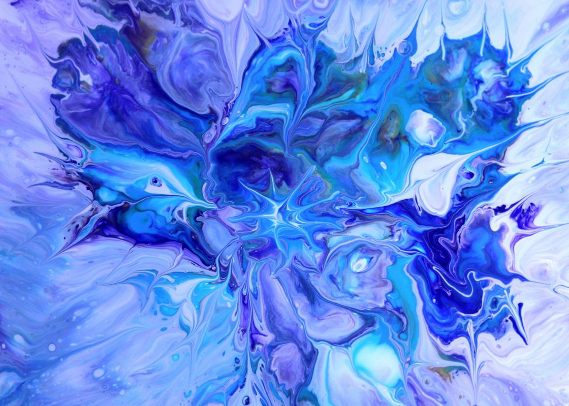 Açık Mavi Mavi Cesaret Rüzgar Soyut Sanat Tablosu