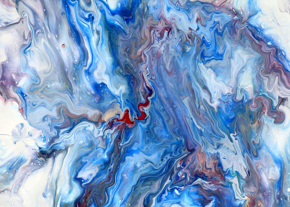 Açık Mavi Mavi Cesur Gecis Soyut Sanat Tablosu