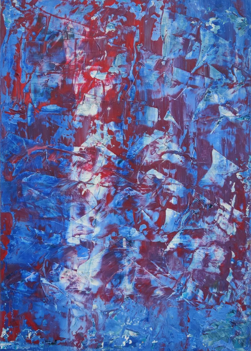 Açık Mavi Mavi Taze Spiral Soyut Sanat Tablosu