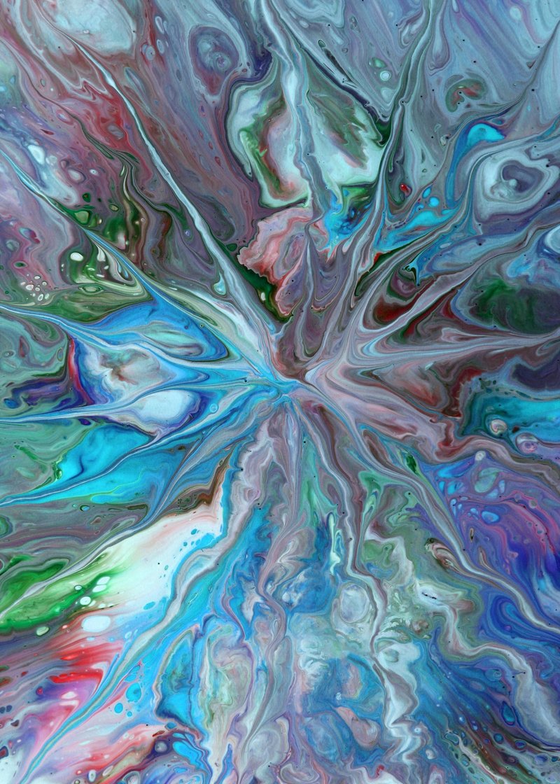 acik mavi turkuaz gizemli gecis soyut sanat tablosu jpg