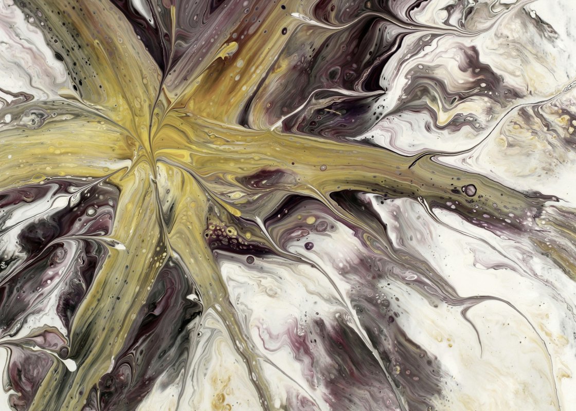 Altın Turuncu Taze Hareket Soyut Sanat Tablosu