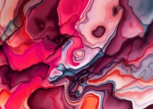 Gul Kurusu Kırmızı Huzurlu Spiral Soyut Sanat Tablosu