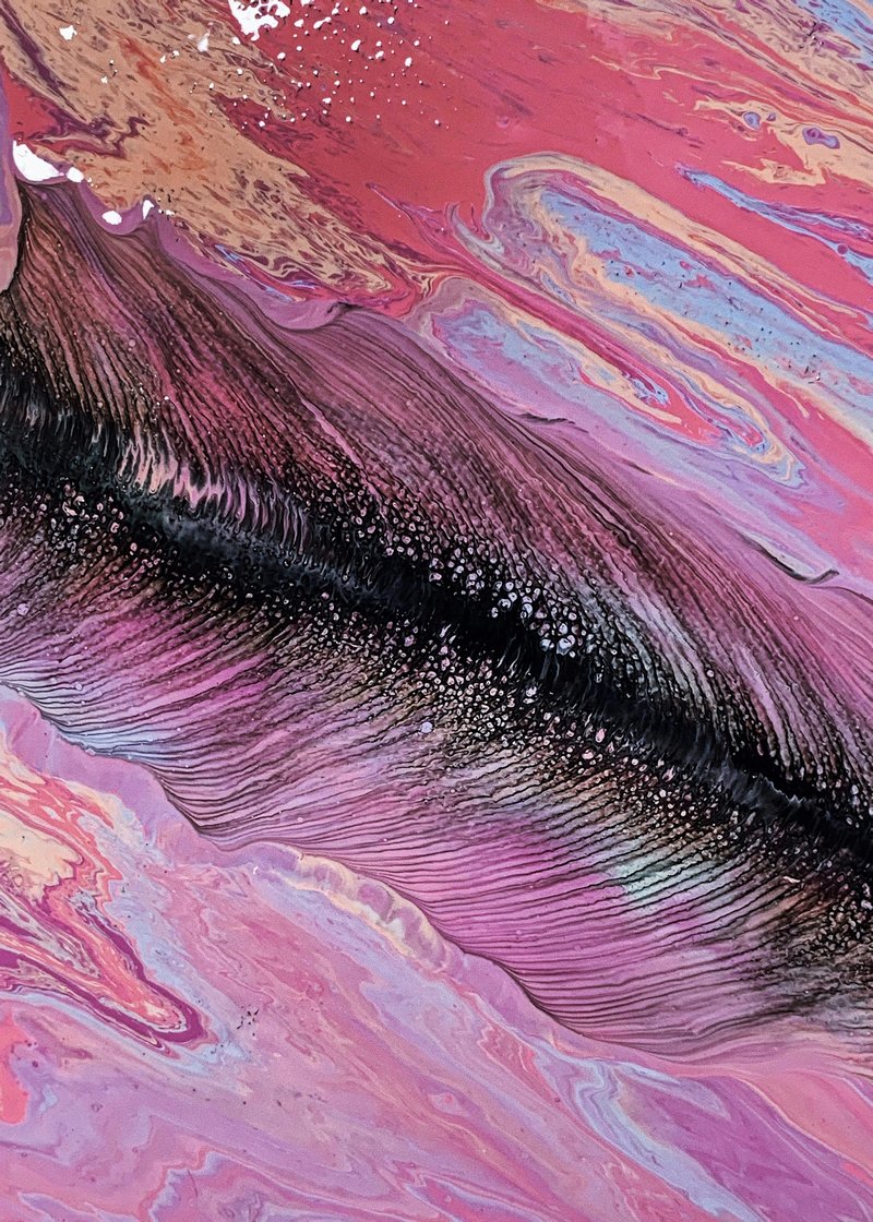 Gul Kurusu Pembe Ritim Spiral Soyut Sanat Tablosu