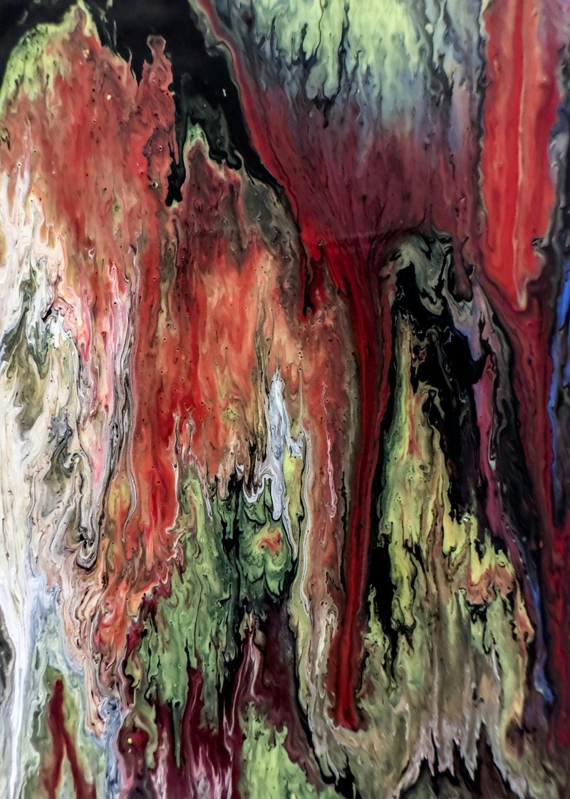 Kırmızı Bordo Tutku Rüzgar Dekoratif Soyut Tablo