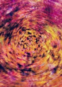 Kırmızı Turuncu Canlı Spiral Dekoratif Soyut Tablo