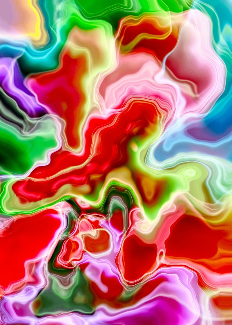 Kırmızı Turuncu Derin Spiral Soyut Tablo