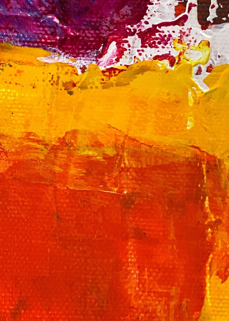 Kırmızı Turuncu Modern Akış Soyut Sanat Tablosu
