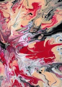 Kırmızı Turuncu Özgür Dalga Soyut Sanat Tablosu