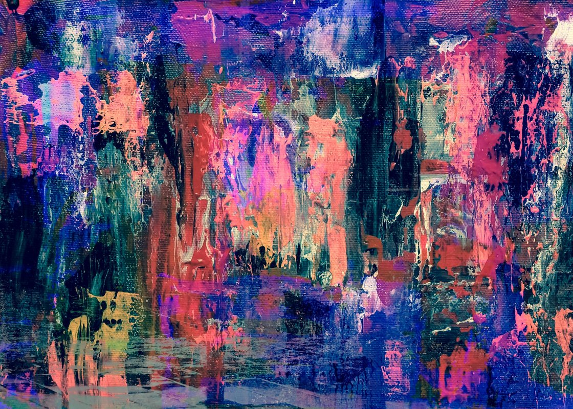 Koyu Mavi Lacivert Cesaret Doku Soyut Sanat Tablosu