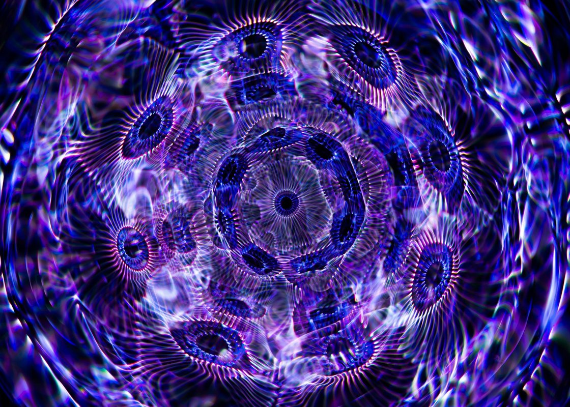 Koyu Mavi Lacivert Saf Spiral Soyut Duvar Tablosu