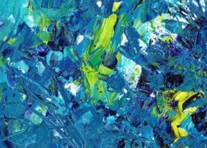 Koyu Mavi Turkuaz Sakin Rüzgar Soyut Sanat Tablosu