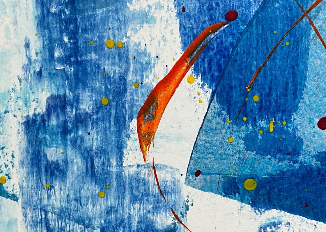 Mavi Açık Mavi Huzurlu Dans Soyut Sanat Tablosu