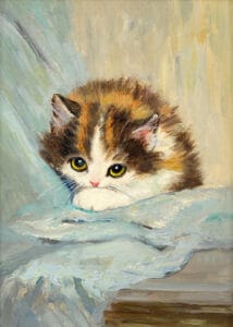 Sarı Gözlü Kedi Tablosu