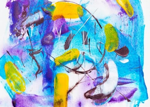turkuaz acik mavi dinamik spiral soyut duvar tablosu jpg