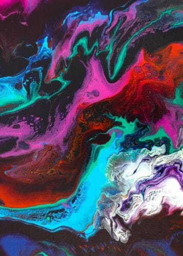 turkuaz bordo mistik katman soyut duvar sanati jpg
