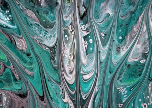 turkuaz gri gizemli gecis soyut sanat tablosu jpg