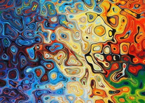 turuncu altin cesaret spiral soyut sanat tablosu jpg