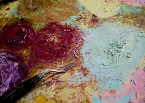 turuncu altin denge spiral soyut sanat tablosu jpg
