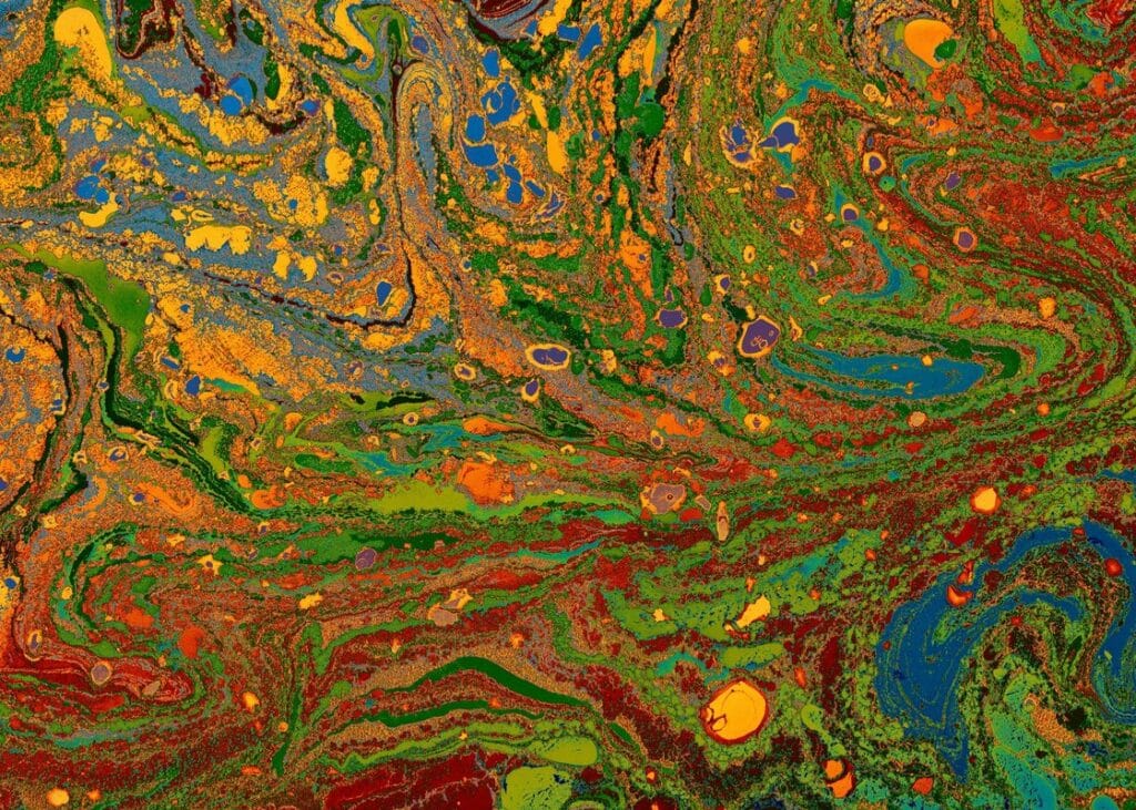 turuncu altin mistik bulut soyut sanat tablosu jpg