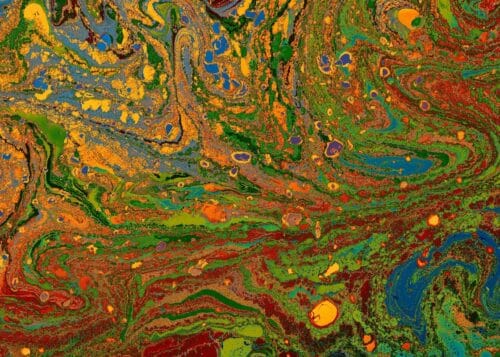 turuncu altin mistik bulut soyut sanat tablosu jpg