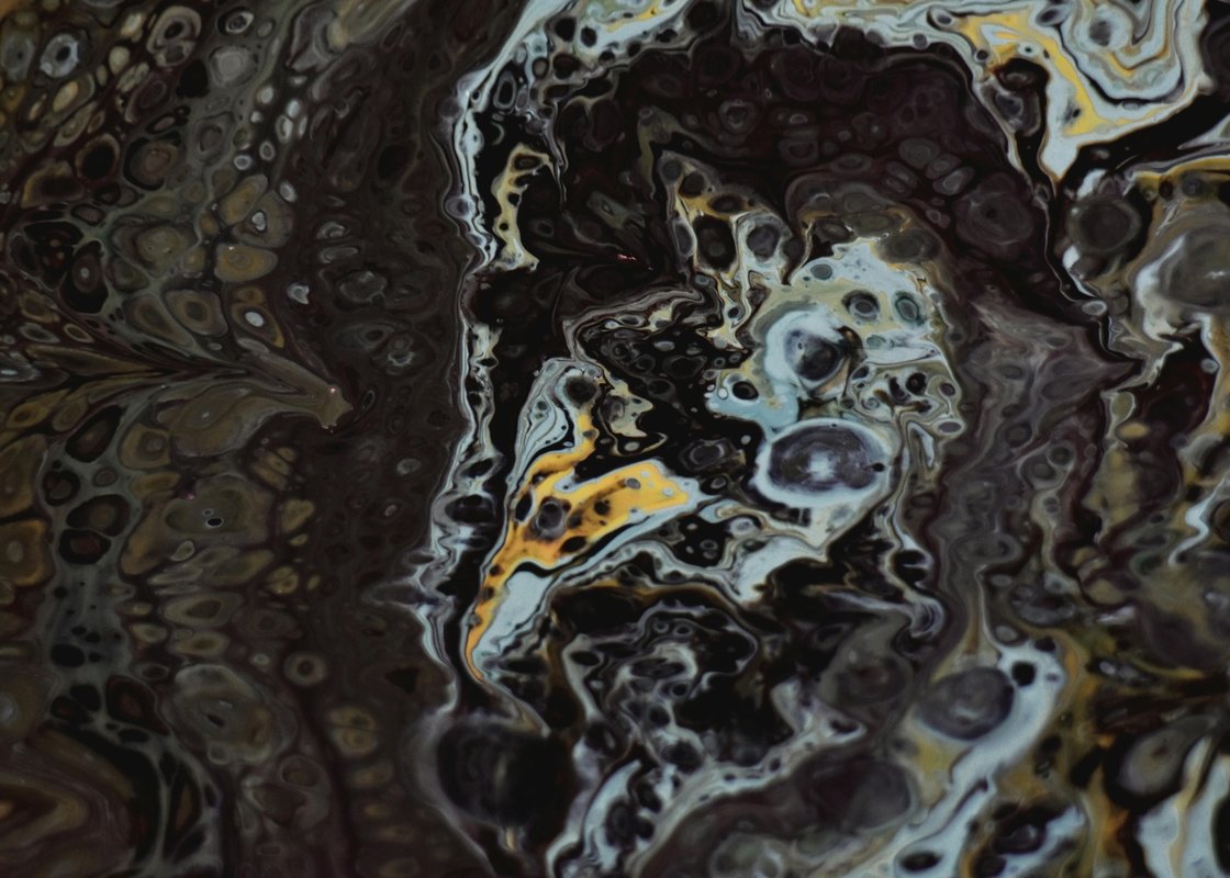 Turuncu Altın Sonsuz Spiral Soyut Sanat Tablosu