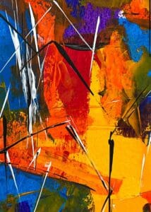 Turuncu Kırmızı Cesaret Rüzgar Soyut Sanat Tablosu