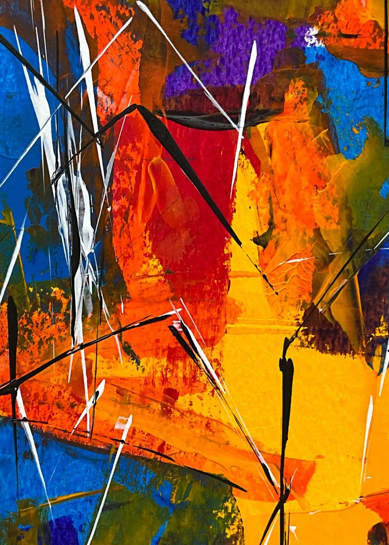 Turuncu Kırmızı Cesaret Rüzgar Soyut Sanat Tablosu