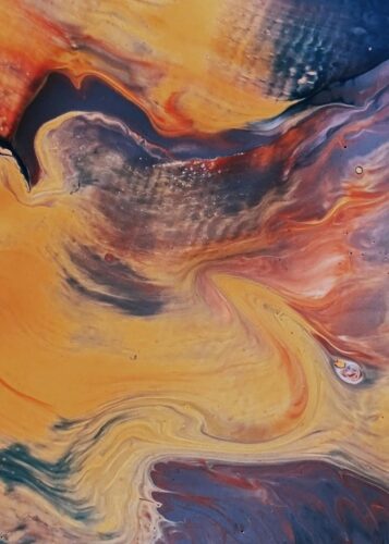 turuncu kirmizi dramatik spiral modern soyut tablo jpg