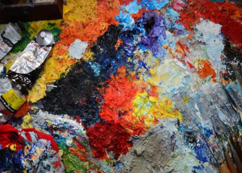 turuncu kirmizi ritim katman soyut sanat tablosu jpg