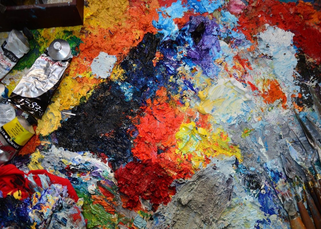 Turuncu Kırmızı Ritim Katman Soyut Sanat Tablosu
