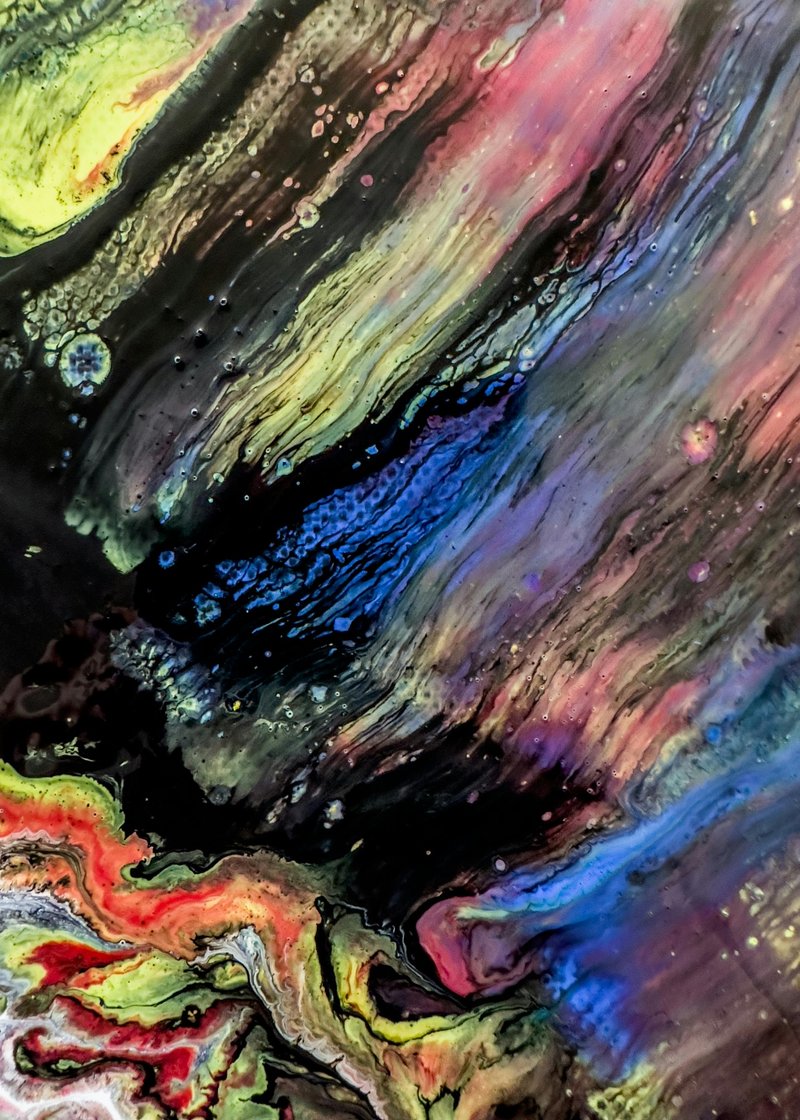 Turuncu Kırmızı Sonsuz Bulut Soyut Sanat Tablosu