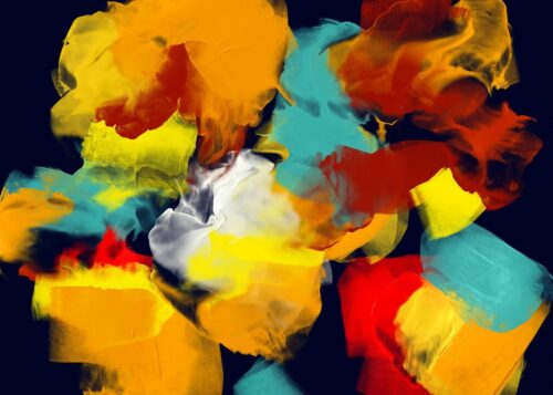 turuncu sari sakin hareket soyut sanat tablosu jpg
