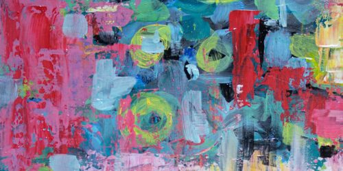 Açık Mavi Turkuaz Parlak Hareket Soyut Sanat Tablosu