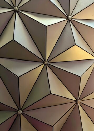 Altın Çok Gen Metalik Geometrik Tablo