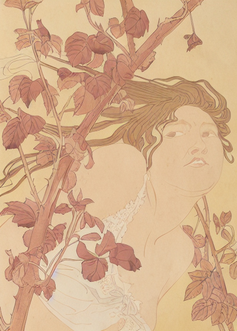 Art Nouveau Çiçekli Kompozisyon Tablosu