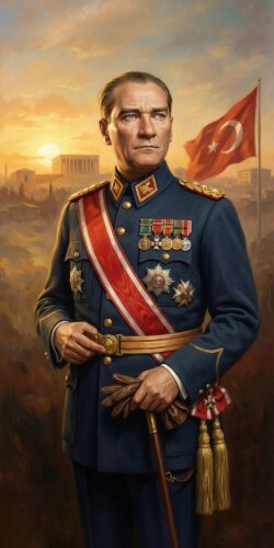 Atatürk Resmi Asker Portre Tablo