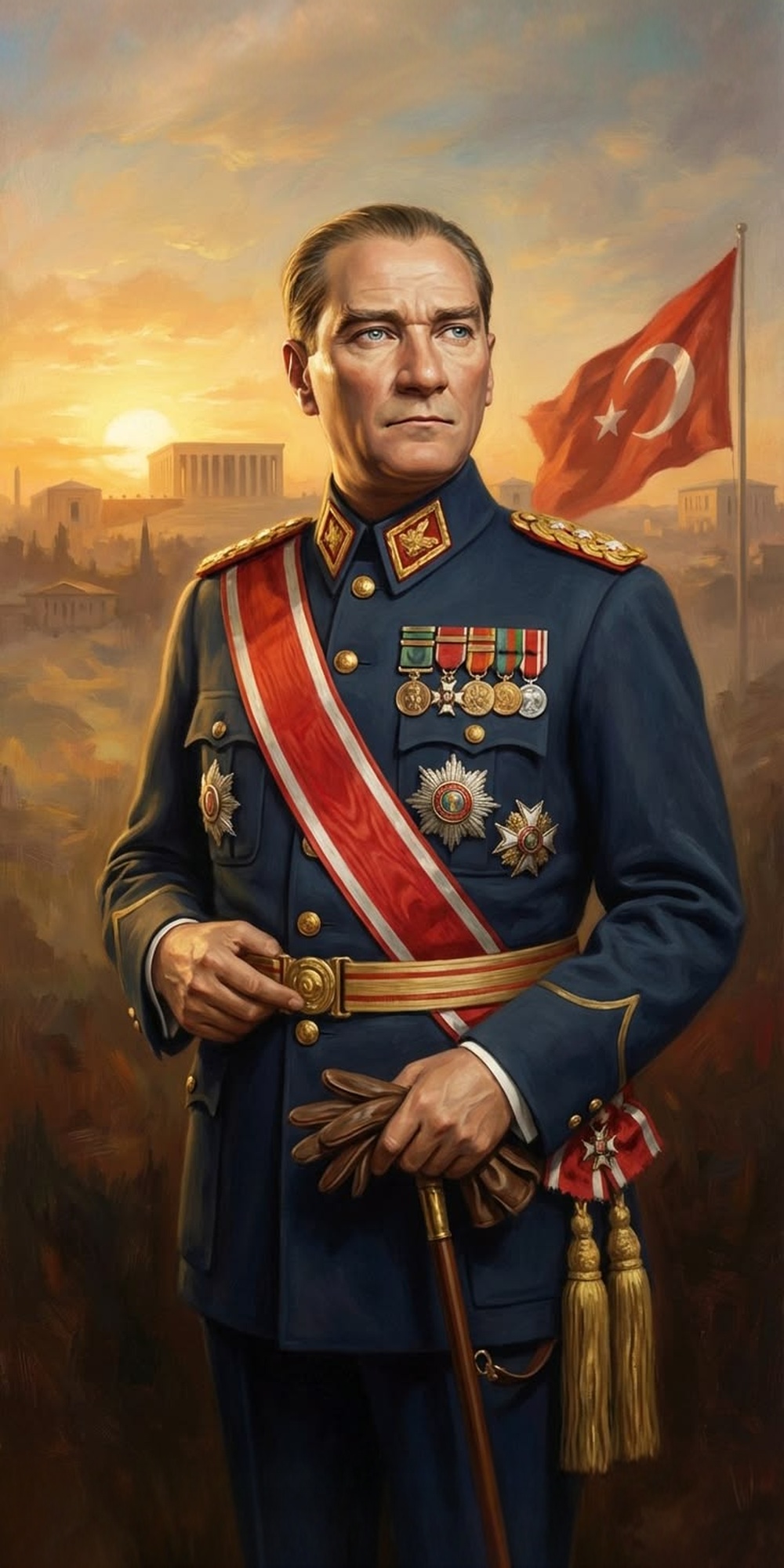 Atatürk Resmi Asker Portre Tablo