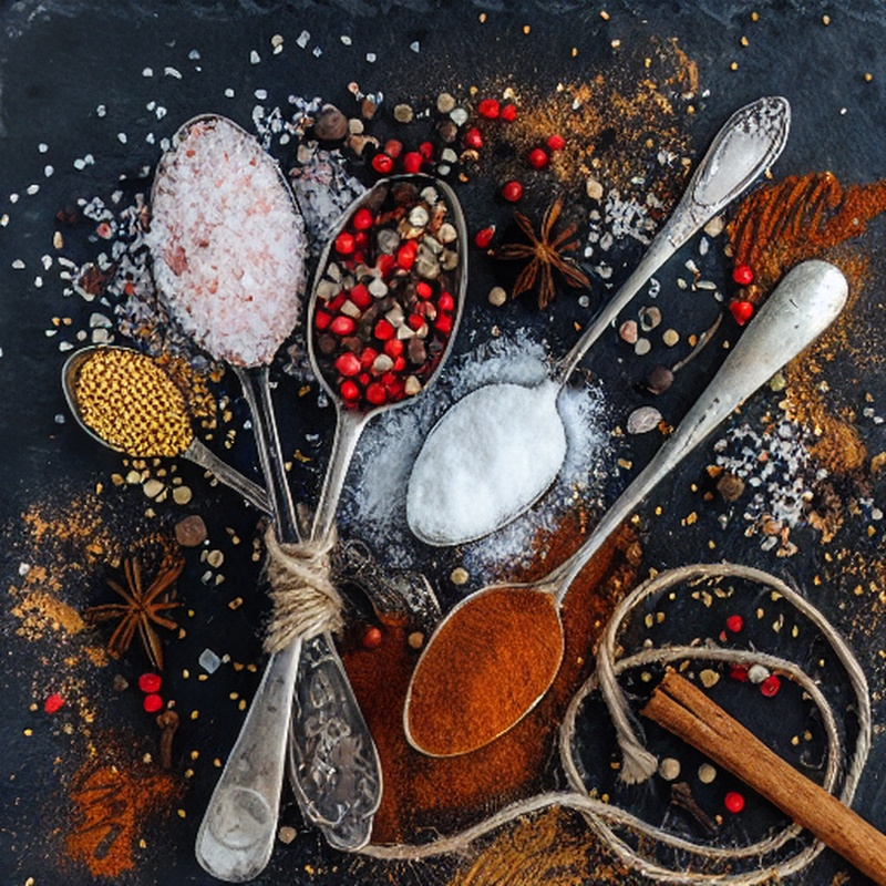 Baharat Kaşıklar Tuz Biber Tarçin Tablosu