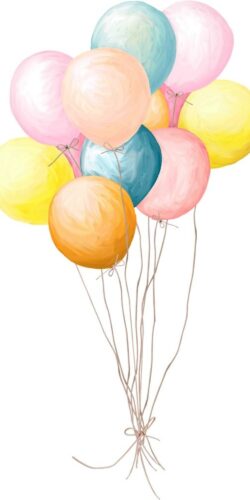 Beyaz Arkaplanda Sürü Renkli Balon