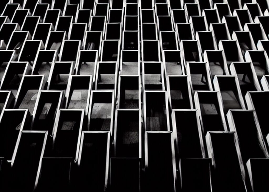 Bina Cephesi Siyah Tablosu - kanvas ve cam tablo | Dekolata