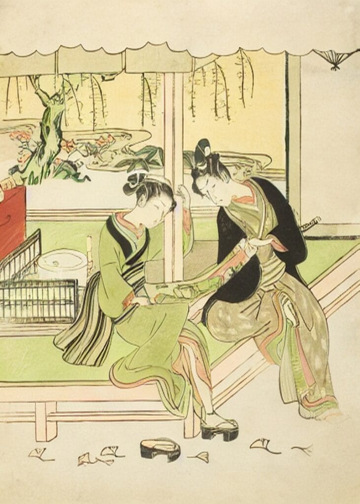 Japon Geisha Kimono İç - kanvas ve cam tablo | Dekolata