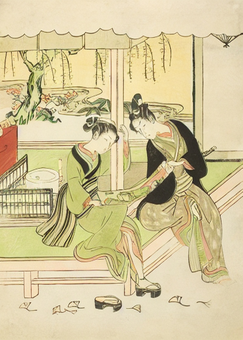 Japon Geisha Kimono İç Mekân Tablosu