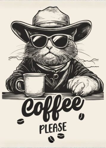 Kedi Kovboy Coffee Please Tablo
