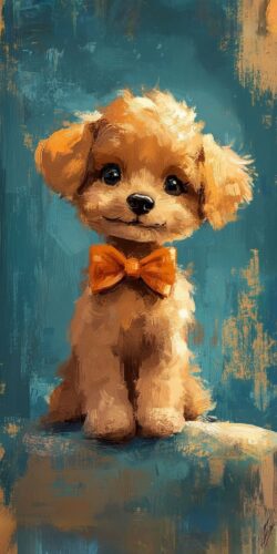 Köpek Yavru Vintage Tablosu