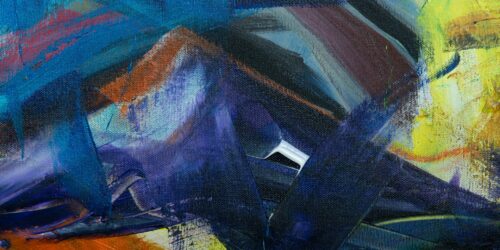 Lacivert Koyu Mavi Taze Doku Soyut Sanat Tablosu