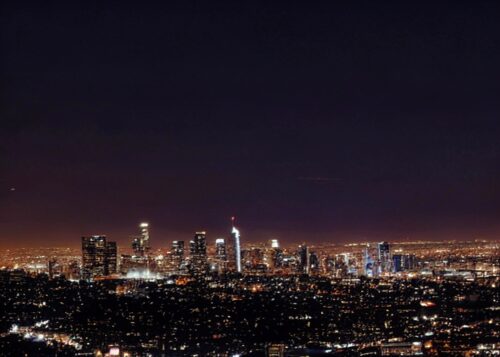 Los Angeles Gece Ufuk Çizgisi Uzak